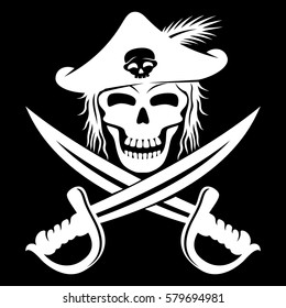 Pirate skull and swords.