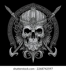 pirate skull is a symbol of the lawless and dangerous world of pirates. It represents death, danger, and rebellion, often depicted with crossed bones or swords