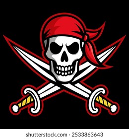 pirate skull symbol with sabers