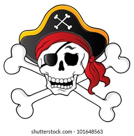 Pirate skull theme 1 - vector illustration.