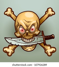 Pirate skull, vector 03
