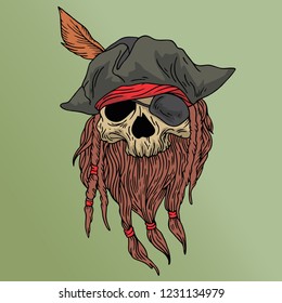 pirate skull vector