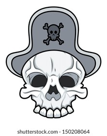 Pirate Skull - Vector Cartoon Illustration