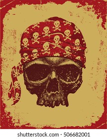 Pirate skull  vector illustration