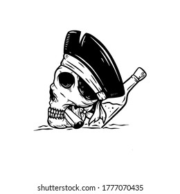 pirate skull vector illustration design