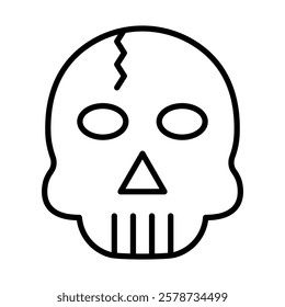 Pirate Skull Vector Line Icon Design