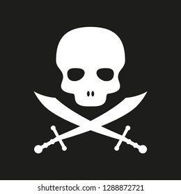 Pirate skull vector logo style