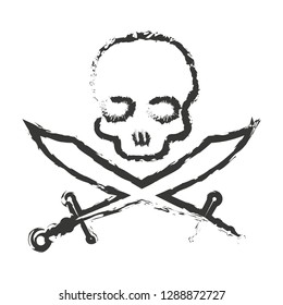 Pirate skull vector logo style