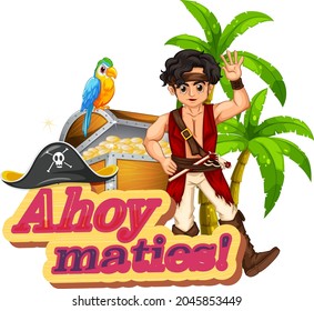 Pirate Slang Concept Ahoy Maties Font Stock Vector (Royalty Free ...