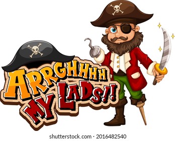 Pirate Slang Concept Arrgh My Lads Stock Vector (Royalty Free ...