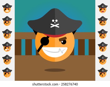 Pirate smile in flat design style