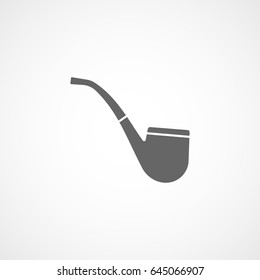 Pirate Smoking Pipe Flat Icon On White Background