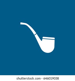 Pirate Smoking Pipe Flat Icon On Blue Background