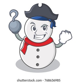Pirate snowman character cartoon style