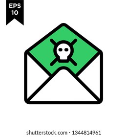 pirate spam email icon vector logo illustration design