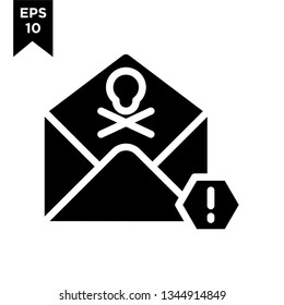 pirate spam email icon vector logo illustration design