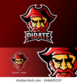 pirate sport or esport gaming mascot logo template, for your team, business, and personal branding