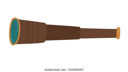 Pirate spyglass illustration. Pirate concept object. Vector icon in a flet style for web design isolated on white background