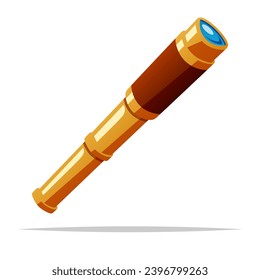 Ilustración aislada del vector del telescopio de vidrio espía pirata