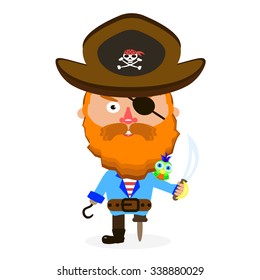 Pirate was standing holding a drawn sword