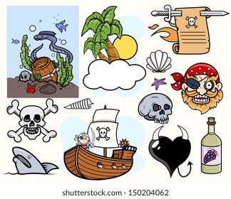Pirate Story Cartoon Vectors