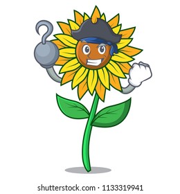 Pirate sunflower character cartoon style