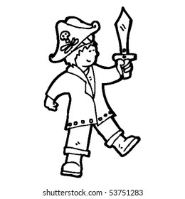 pirate with sword cartoon