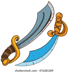 Pirate sword. Cold medieval weapons.