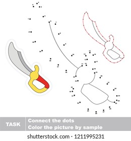Pirate Sword. Dot to dot educational game for kids.