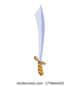 Pirate sword icon. Isometric of pirate sword vector icon for web design isolated on white background