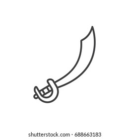 Pirate sword line icon.