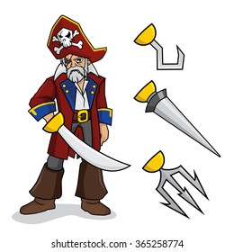 Pirate with Sword and Optional Hands