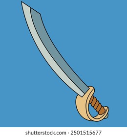 Espada pirata colores sólidos con fondo azul