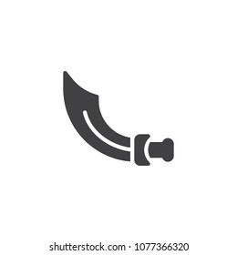 Pirate sword vector icon. filled flat sign for mobile concept and web design. Sword simple solid icon. Symbol, logo illustration. Pixel perfect vector graphics