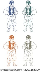 The Pirate With The Sword Vector Illustration
