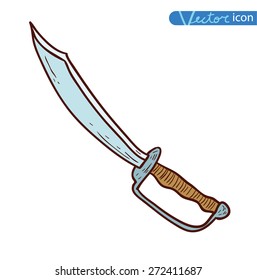 pirate sword, vector illustration.