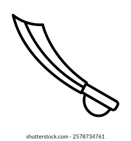 Pirate Sword Vector Line Icon Design