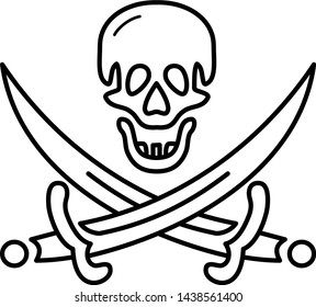 Pirate Symbol Skull 2 Crossed Daggers Stock Vector (Royalty Free ...