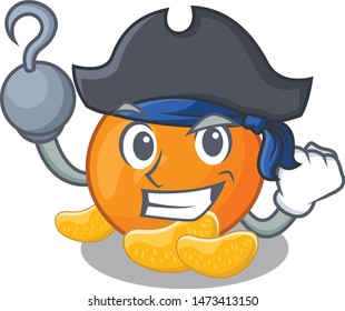 Pirate tangerine fruit slices on character plate