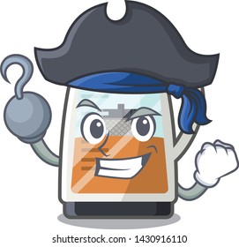 Pirate tea maker isolated with the mascot