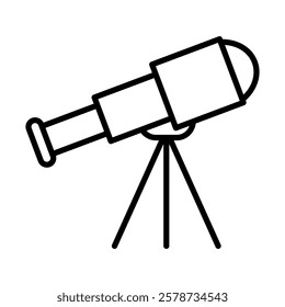 Pirate Telescope Vector Line Icon Design