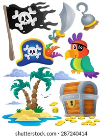 Juego de temas piratas 1 - ilustración vectorial eps10.