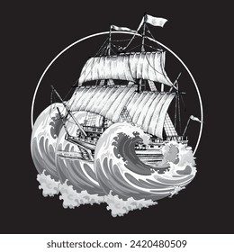 Pirate Theme V1 - Minimalist artwork style. Editable and printable design for t-shirts, mugs, graphic tee, sweatshirt, cases, etc.