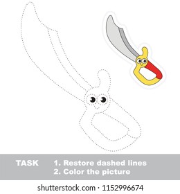 Pirate Toy Metal Sword. Dot to dot educational game for kids.