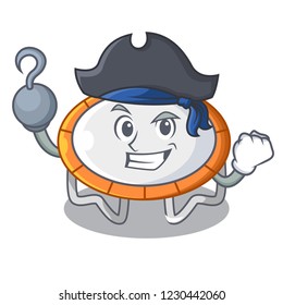 Pirate trampoline jumping shape cartoon realistic icon