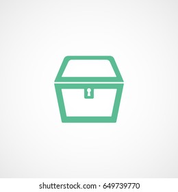 Pirate Treasuare Chest Green Flat Icon On White Background