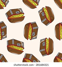 pirate treasure , cartoon seamless pattern background