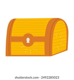 Pirate treasure chest in flat style