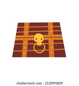 El cofre del tesoro pirata. Ilustración del vector