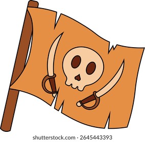 Pirate Treasure Element in Cartoon Design. Vector Illustration